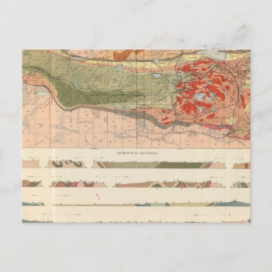 Postale Carte géologique générale du district de Marquette (Devant)