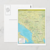 Postale Carte géopolitique des Balkans centraux (Devant / Derrière)
