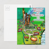 Postale Carte Georgia USA (Devant / Derrière)