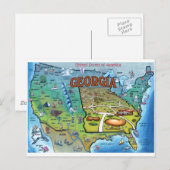 Postale Carte Géorgie USA (Devant / Derrière)