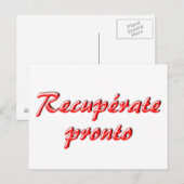 Postale Carte Get Well (Devant / Derrière)