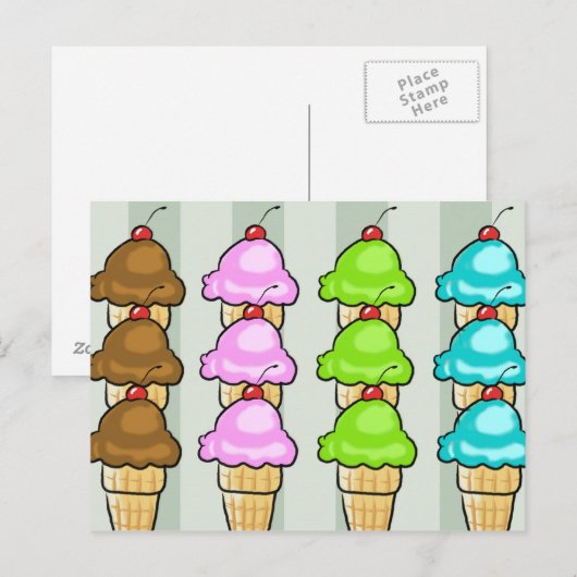 Postale carte glace (Devant / Derrière)