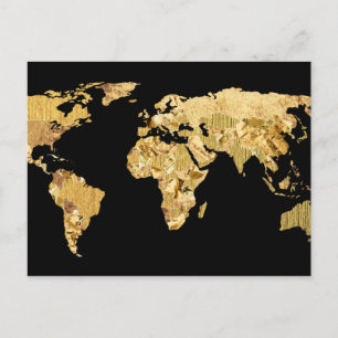 Postale Carte Gold Foil