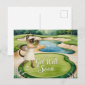 Postale Carte Golf Get Well Soon pour golfeurs amoureux de (Devant / Derrière)
