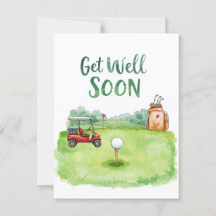 Postale Carte Golf Get Well Soon - Watercolor Golf Course