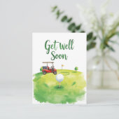Postale Carte Golf Get Well Soon - Watercolor Golf Course (Debout devant)