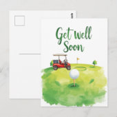Postale Carte Golf Get Well Soon - Watercolor Golf Course (Devant / Derrière)