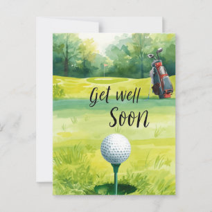 Postale Carte Golf Get Well Soon - Watercolor Golf Course