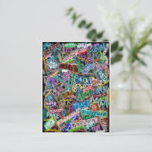 Postale carte graffiti (Debout devant)
