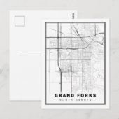 Postale Carte Grand Forks (Devant / Derrière)