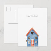 Postale Carte graphique Blue House Illustration à la carte (Devant / Derrière)