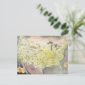 Postale Carte graphique de l'Amérique - Croquis de dessin  (Debout devant)