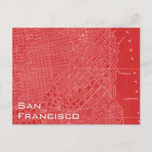 Postale Carte graphique de San Francisco (Devant)