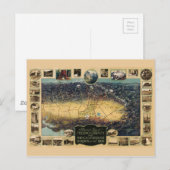 Postale Carte graphique du comté de Fresno, Californie (19 (Devant / Derrière)