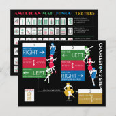 Postale Carte graphique Mah Jongg Charleston (Devant / Derrière)