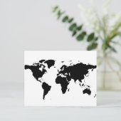 Postale Carte graphique noire mondiale (Debout devant)
