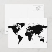 Postale Carte graphique noire mondiale (Devant / Derrière)