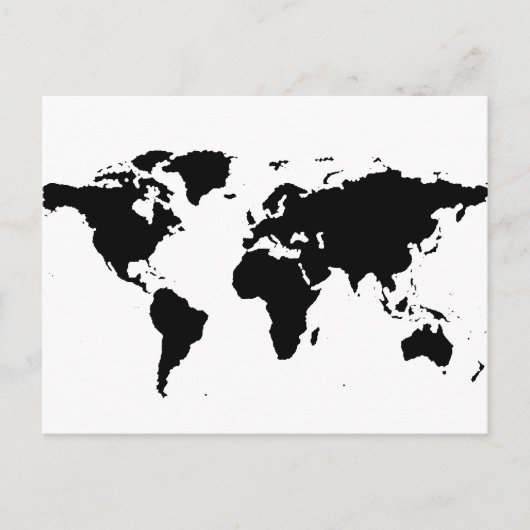 Postale Carte graphique noire mondiale (Devant)