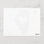 Postale Carte gris de l'Illinois Coeur en forme Amour illi (Dos)