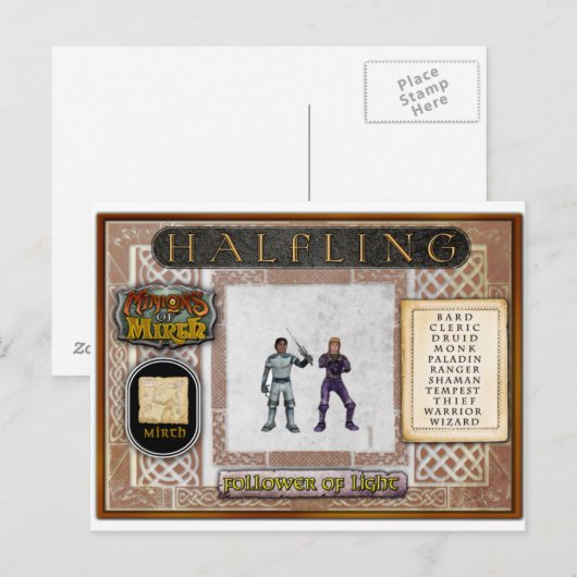 Postale Carte Halfling (Devant / Derrière)