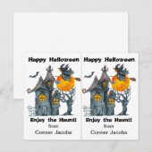 Postale Carte Haunted House Witch School Party Halloween (Devant / Derrière)