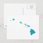 Postale Carte Hawaii (Devant / Derrière)