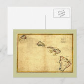 Postale Carte Hawaii 1837 vintage - Îles Hawaii (Devant / Derrière)