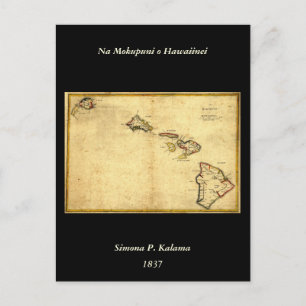Postale Carte Hawaii 1837 vintage - Îles Hawaii