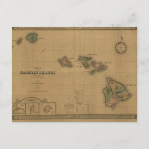 Postale Carte Hawaii 1876 vintage - Îles Hawaii