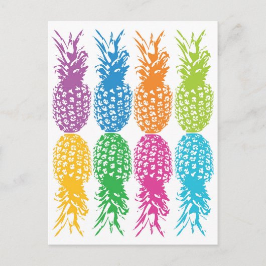 Postale Carte Hawaii à ananas rétro (Devant)