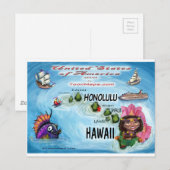Postale Carte Hawaii USA (Devant / Derrière)