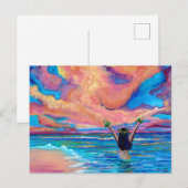 Postale Carte Hawaiian Sunrise Aloha ou Mahalo (Devant / Derrière)