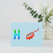 Postale Carte hélicoptère (Debout devant)