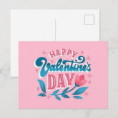 Postale Carte heureuse Sainte-Valentin (Devant / Derrière)