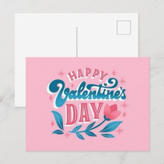 Postale Carte heureuse Sainte-Valentin (Devant / Derrière)