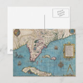 Postale Carte historique de la Floride (1591) (Devant / Derrière)