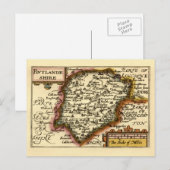 Postale Carte historique du comté de Rutland (Rutlandshire (Devant / Derrière)
