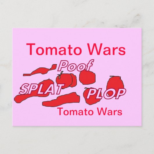 Postale Carte Humour Tomato Wars (Devant)