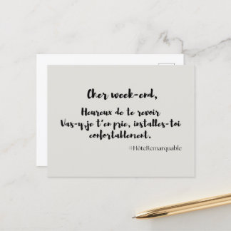 Postale Carte humouristique “CHER WEEK-END“
