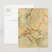 Postale Carte hydrographique de l'Europe (Devant / Derrière)