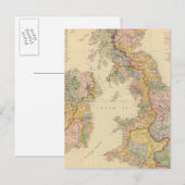 Postale Carte hydrographique, Îles britanniques (Devant / Derrière)