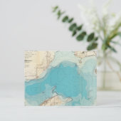 Postale Carte hydrographique Lac Mendota (Debout devant)