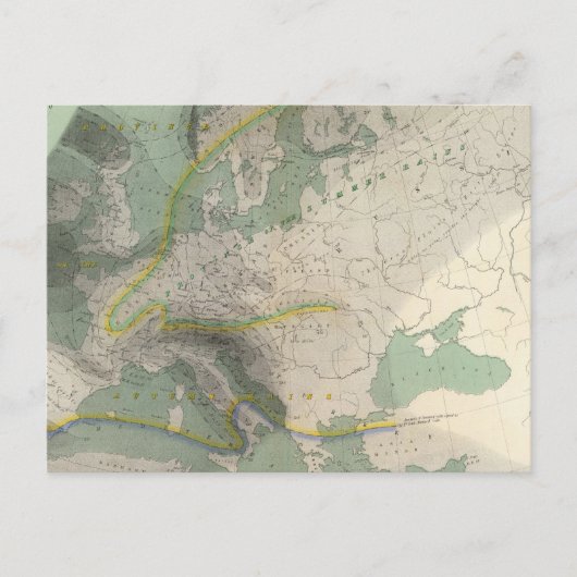 Postale Carte hydrologique Europe (Devant)