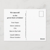 Postale Carte Idaho Moving Carte Faire-part Postcard (Dos)