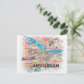 Postale Carte illustrée d'Amsterdam Pays-Bas (Debout devant)