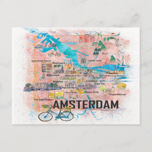 Postale Carte illustrée d'Amsterdam Pays-Bas (Devant)