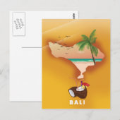 Postale Carte illustrée de Bali (Devant / Derrière)