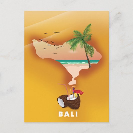 Postale Carte illustrée de Bali (Devant)