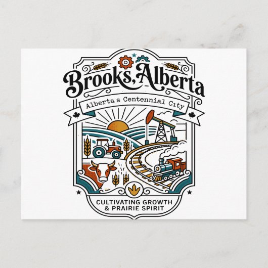 Postale Carte illustrée de Brooks Alberta Canada (Devant)