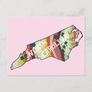 Postale Carte illustrée de Caroline du Nord en couleurs vi